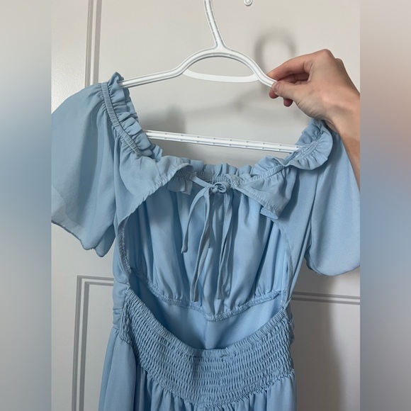 LIGHT BLUE WEDDING GUEST DRESS - Picture 3 of 5